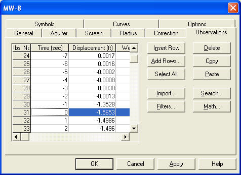 Subtract starting time from measurements